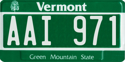 VT license plate AAI971