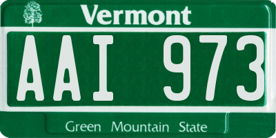 VT license plate AAI973