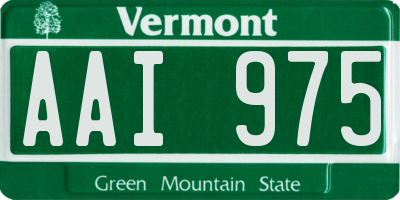 VT license plate AAI975