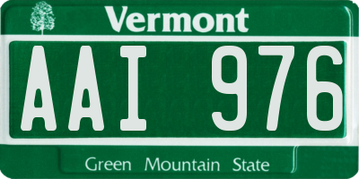 VT license plate AAI976