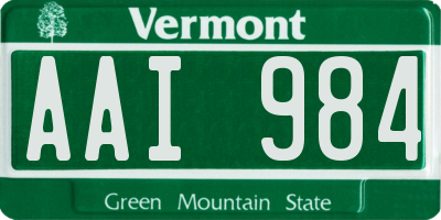 VT license plate AAI984