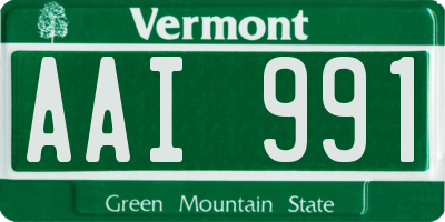 VT license plate AAI991