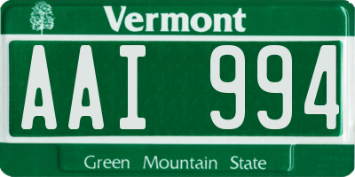 VT license plate AAI994