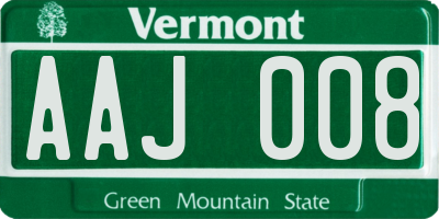 VT license plate AAJ008