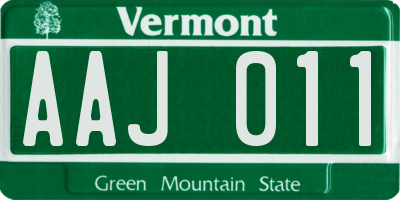 VT license plate AAJ011