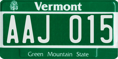 VT license plate AAJ015