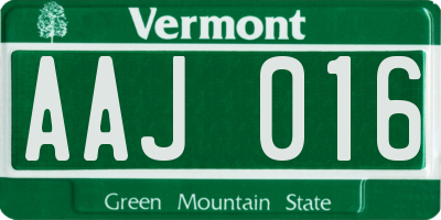 VT license plate AAJ016