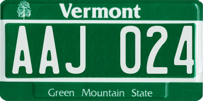 VT license plate AAJ024
