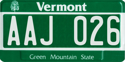 VT license plate AAJ026