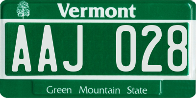 VT license plate AAJ028