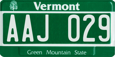 VT license plate AAJ029