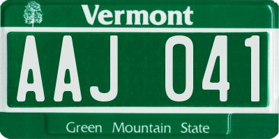 VT license plate AAJ041