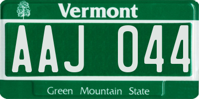 VT license plate AAJ044
