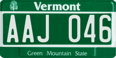 VT license plate AAJ046