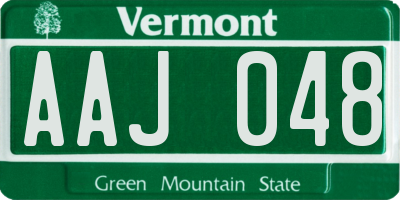 VT license plate AAJ048