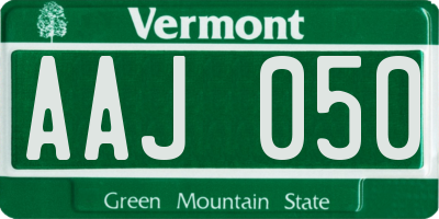 VT license plate AAJ050