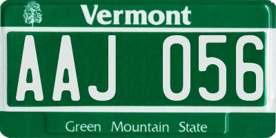 VT license plate AAJ056