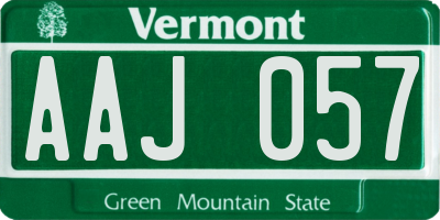 VT license plate AAJ057