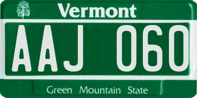 VT license plate AAJ060