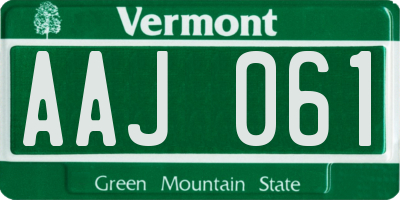 VT license plate AAJ061