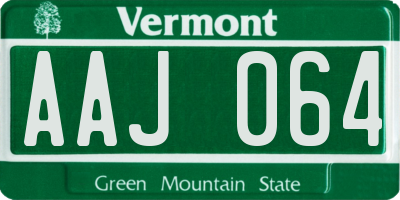 VT license plate AAJ064