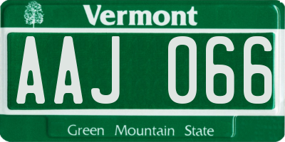 VT license plate AAJ066