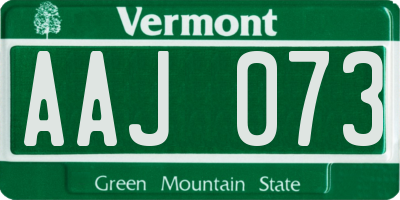 VT license plate AAJ073