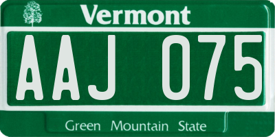 VT license plate AAJ075