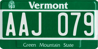 VT license plate AAJ079