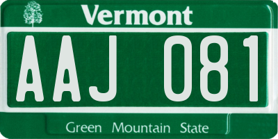 VT license plate AAJ081