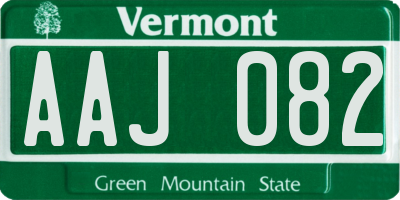 VT license plate AAJ082