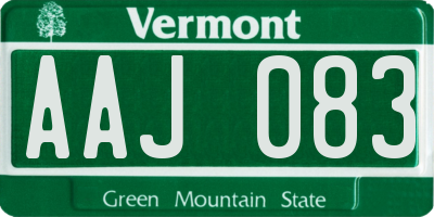VT license plate AAJ083