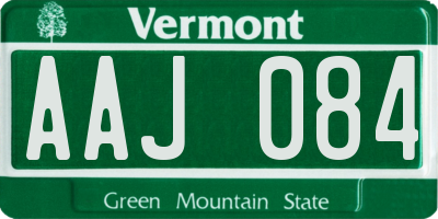 VT license plate AAJ084