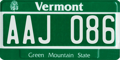 VT license plate AAJ086