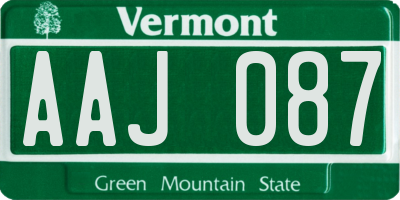 VT license plate AAJ087