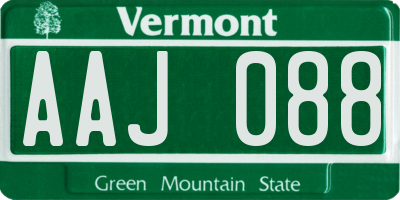 VT license plate AAJ088