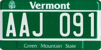 VT license plate AAJ091