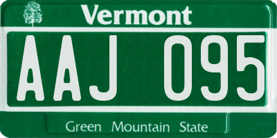 VT license plate AAJ095