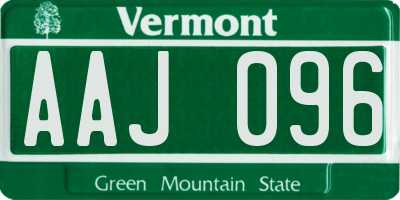 VT license plate AAJ096
