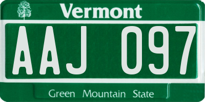 VT license plate AAJ097
