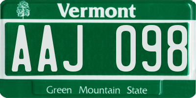VT license plate AAJ098