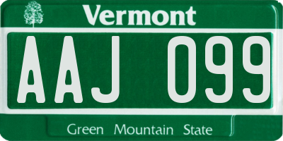 VT license plate AAJ099