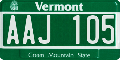 VT license plate AAJ105