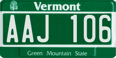 VT license plate AAJ106