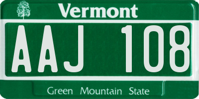 VT license plate AAJ108