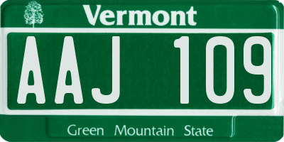 VT license plate AAJ109