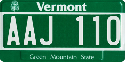VT license plate AAJ110