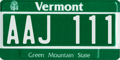 VT license plate AAJ111