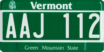 VT license plate AAJ112
