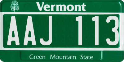 VT license plate AAJ113